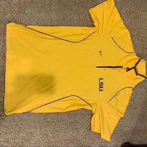 YELLOW LSU POLO- NIKE DRIFIT